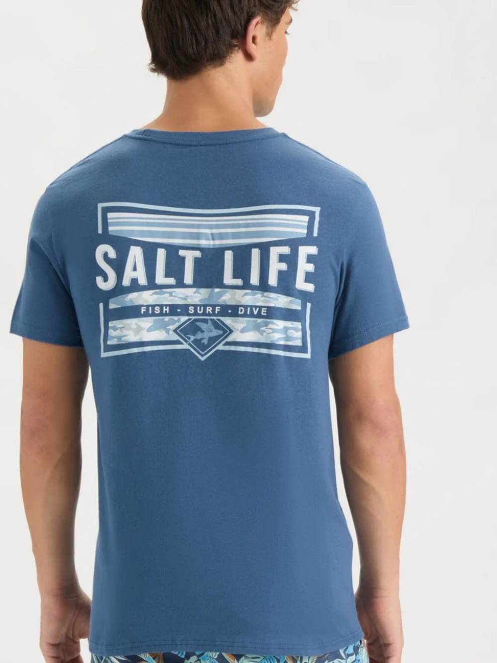 Salt Life Navy Short-Sleeve Graphic Tee with White Accents